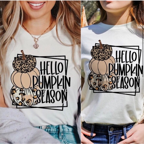 LAST ONE: Women’s cute BELLA CANVAS pumpkin season casual short sleeve T-shirt - Picture 2 of 5